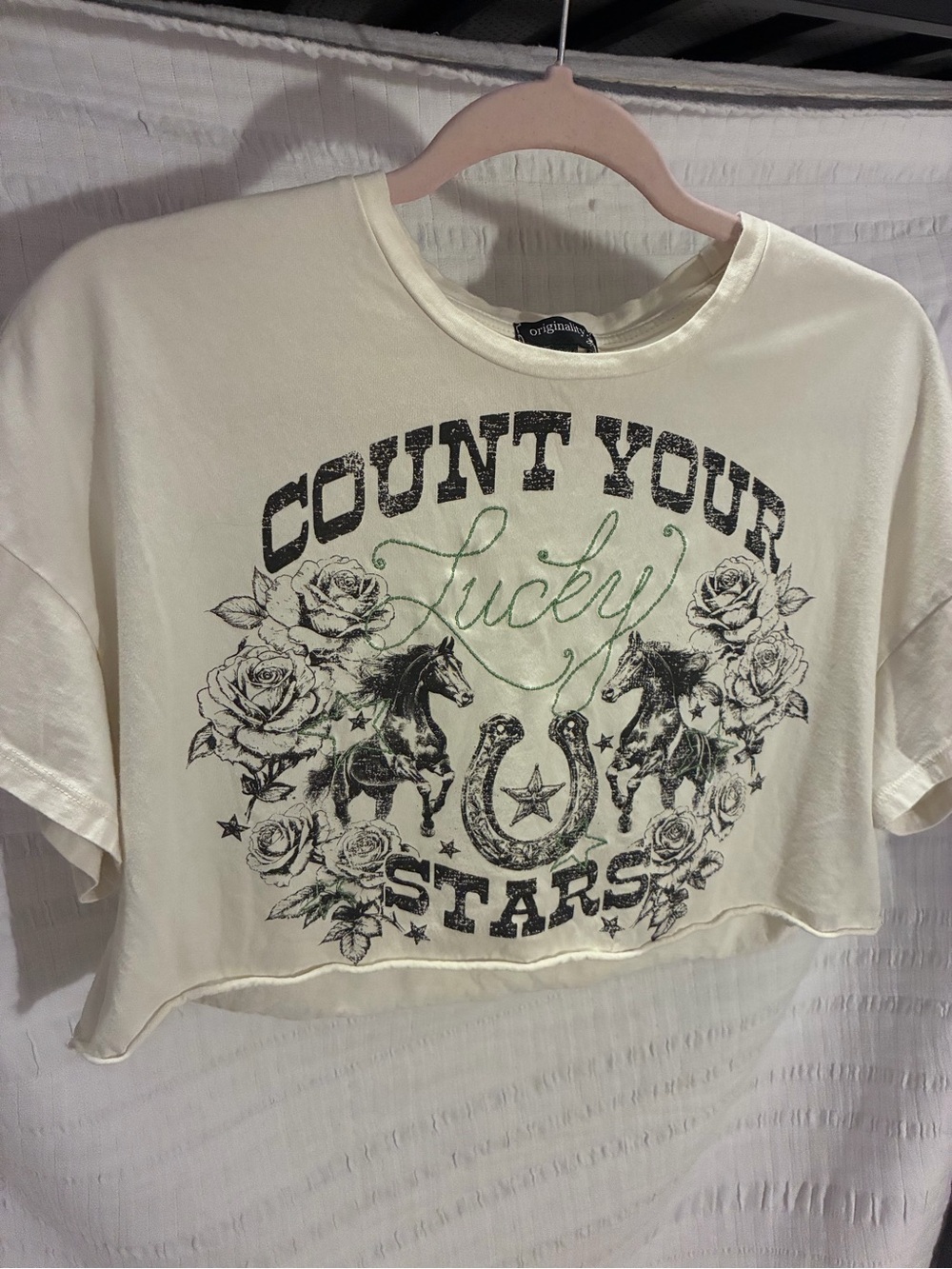 Count Your Lucky Stars Cropped Graphic Tee